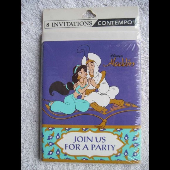 Disney's Aladdin Join Us For A Party Jasmine Invitations Contempo Birthday Event - Picture 1 of 4